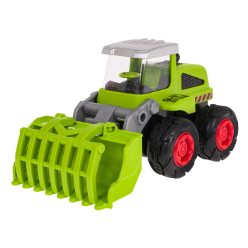 Metalowy Traktor z Ładowaczem przednim dla dzieci 3+ Model 1:55 Ruchomy Ładowacz + Gumowe opony + Napęd na tył